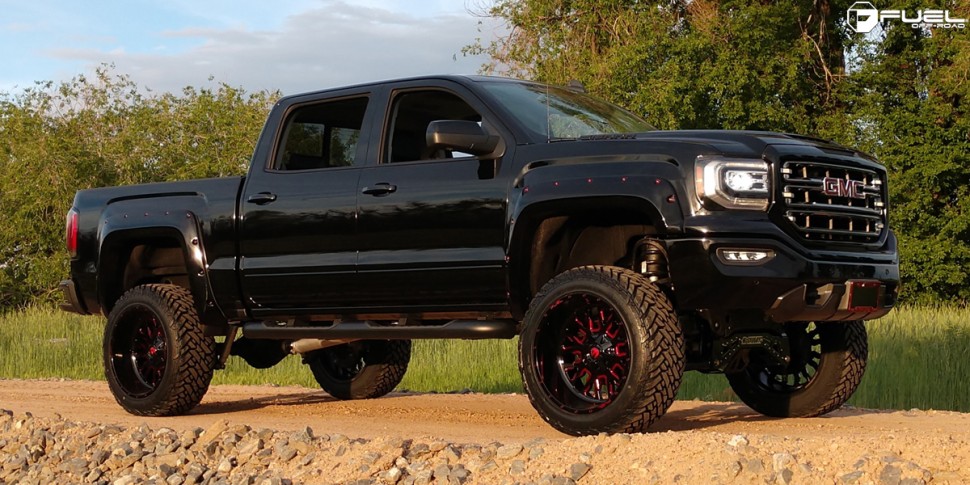 Fuel Off Road D61217909845 Stroke Wheel Gloss Black Red Tinted Clear 17x9 -12