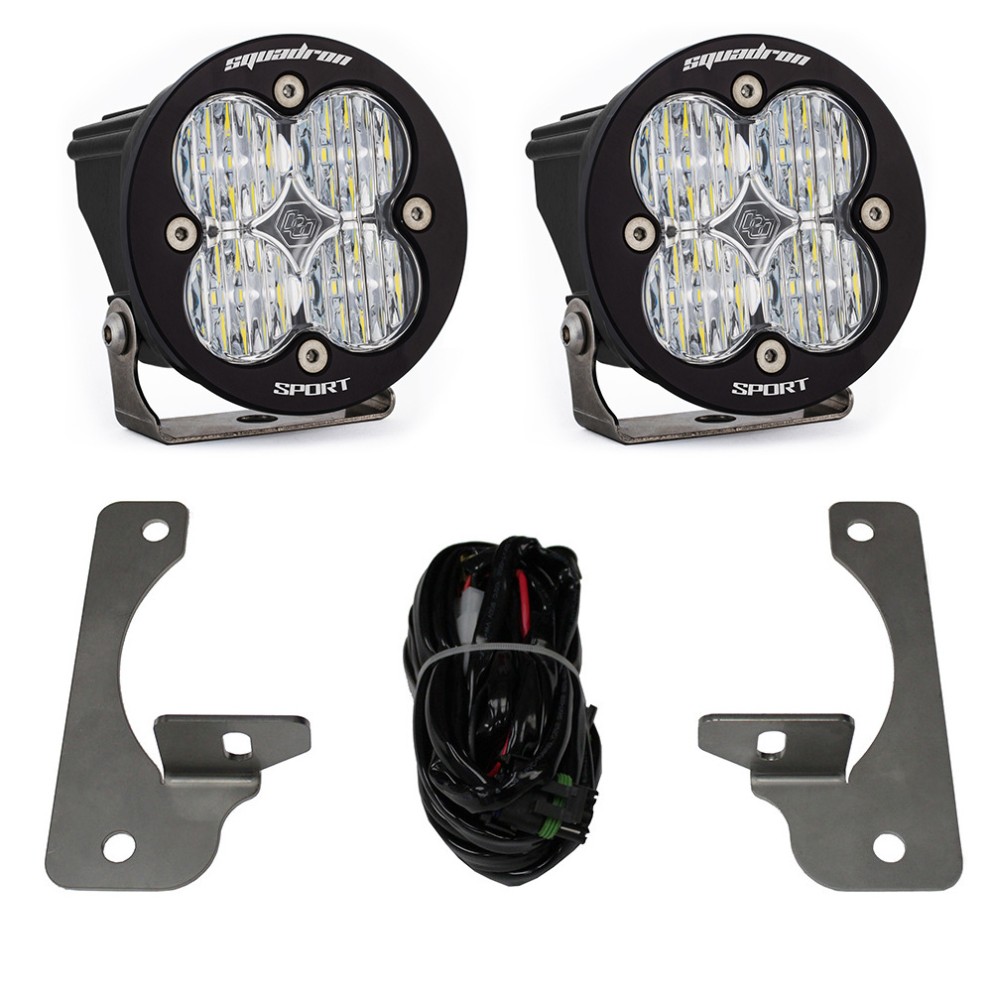 Baja Designs 448147 Squadron-R Sport Bumper Fog Light Kit Jeep Wrangler JK 07-09