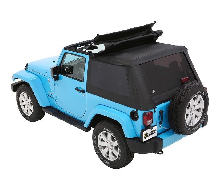 Bestop 5685235 Trektop Soft Top Jeep Wrangler JK 07-18 2 Door (Black Diamond)