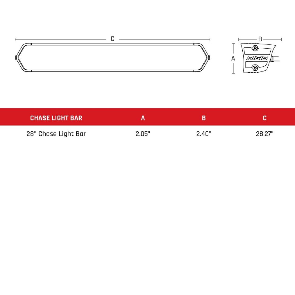 Rigid Industries 901801 Chase Rear Led Light Bar 28"
