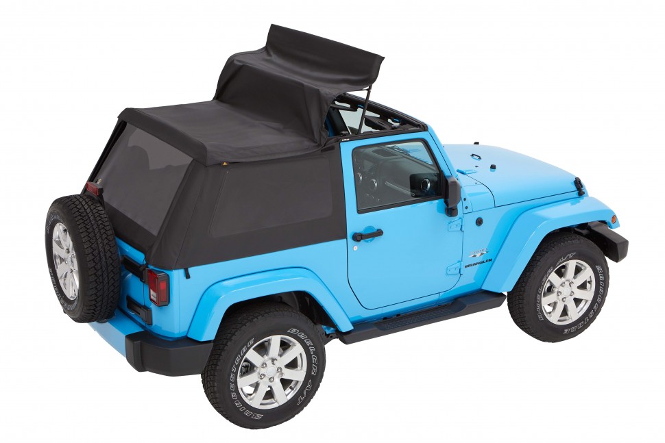 Bestop 5685217 Trektop Soft Top Jeep Wrangler JK 07-18 2 Door (Black Twill)