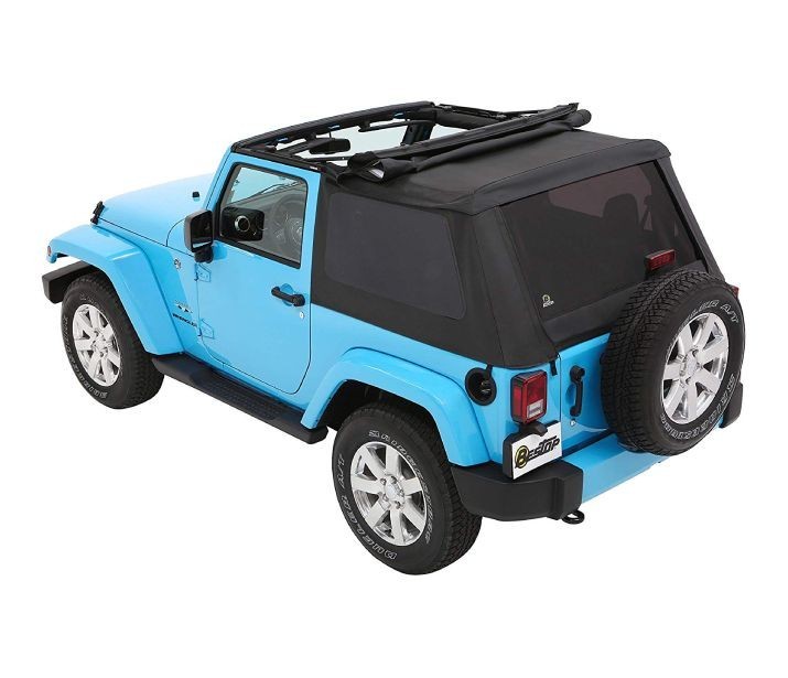 Bestop 5685217 Trektop Soft Top Jeep Wrangler JK 07-18 2 Door (Black Twill)