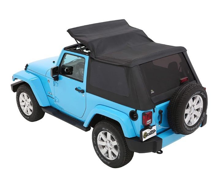 Bestop 5685217 Trektop Soft Top Jeep Wrangler JK 07-18 2 Door (Black Twill)
