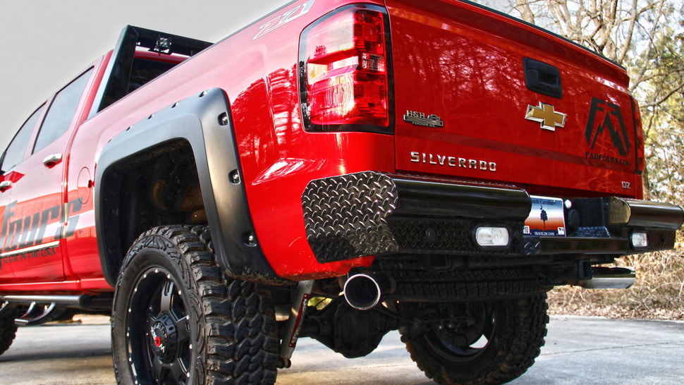 Стальной задний бампер Chevrolet Silverado 1500 14-18 Fab Fours CS14-T3150-1