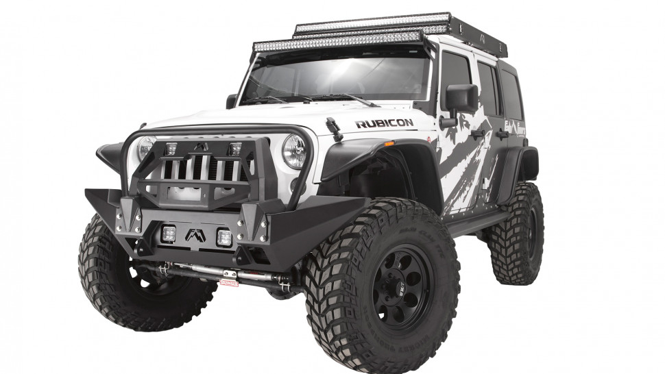 Fab Fours JK07-B1859-1 Full Metal Jacket Front Bumper Modifier Jeep Wrangler JK 07-18