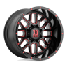 XD Wheels XD82029063900RC Grenade Wheel Satin Black Milled W/Red Tinted Clear Coat 20x9