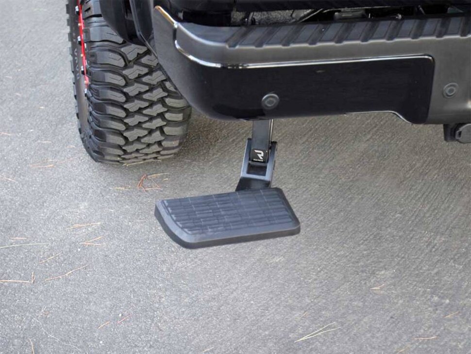 AMP Research 75302-01A BedStep Retractable Flip Down Bumper Step Ford F-150 06-14