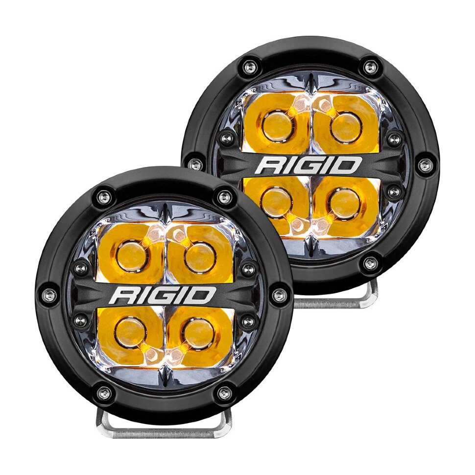 Rigid Industries 36114 360-Series Light (Pair) W/Backlit Amber 4" Spot