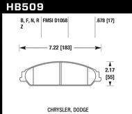 Передние тормозные колодки Chrysler 300/Dodge Challenger/Charger 15-20 Hawk Performance HPS HB509F.678