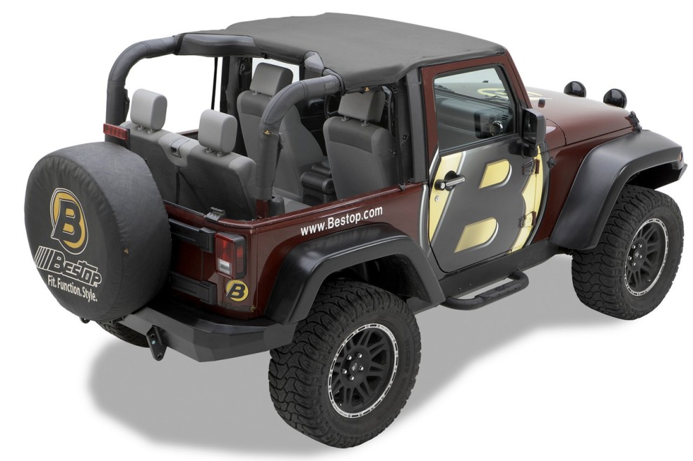 Bikini Top Targa Style Black Diamond Jeep Wrangler JK 10-18 2 Door Bestop 5258635