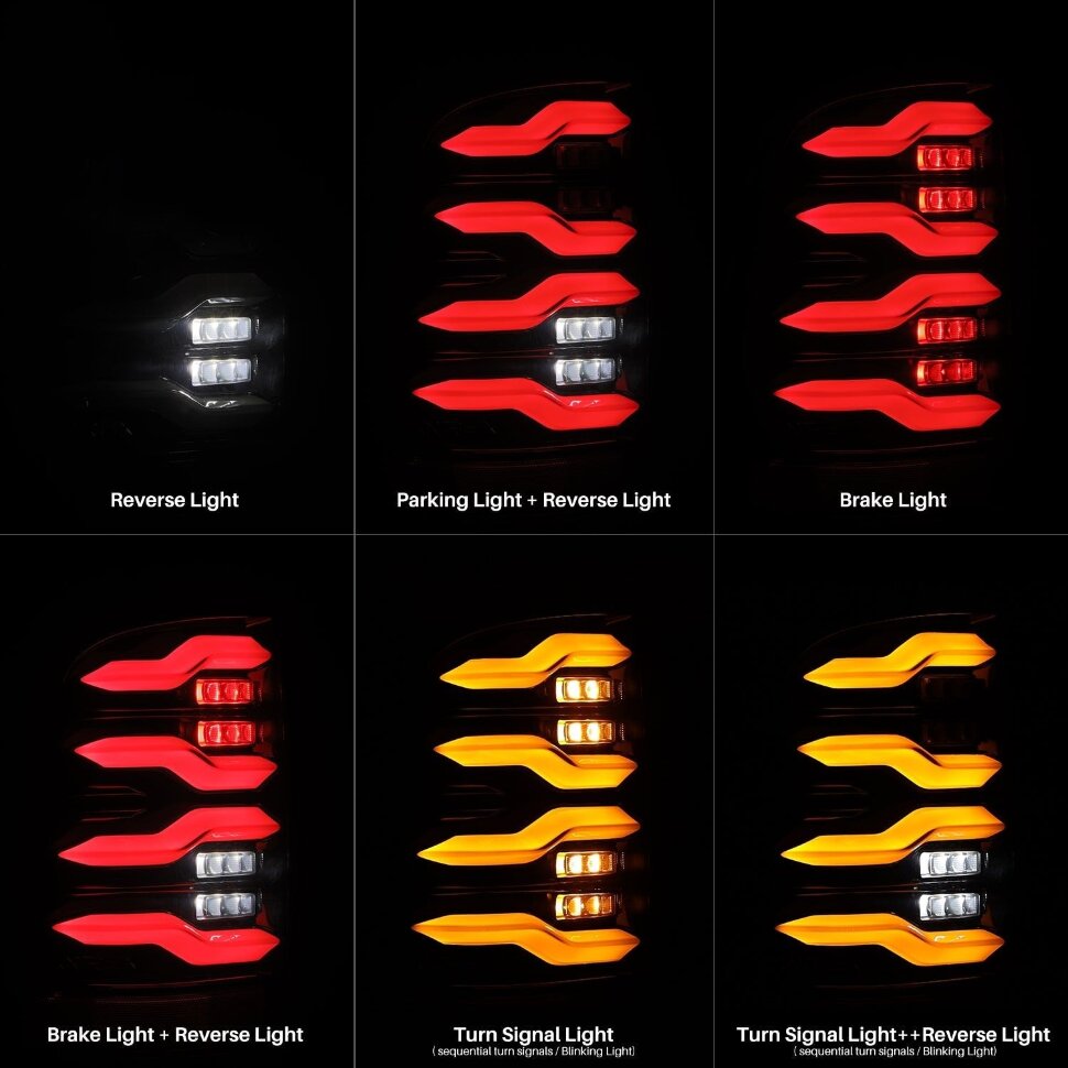 AlphaRex 640004 LUXX-Series Led Tail Lights Dodge Ram 2500/3500 19-24