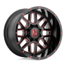 XD Wheels XD82021050924NRC Grenade Wheel Satin Black Milled W/Red Tinted Clear Coat 20x10 -24