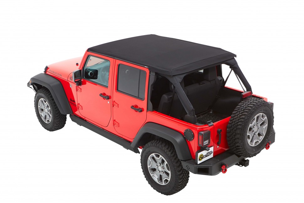 Bestop 5685335 Trektop Soft Top Jeep Wrangler JK 07-18 4 Door (Black Diamond)