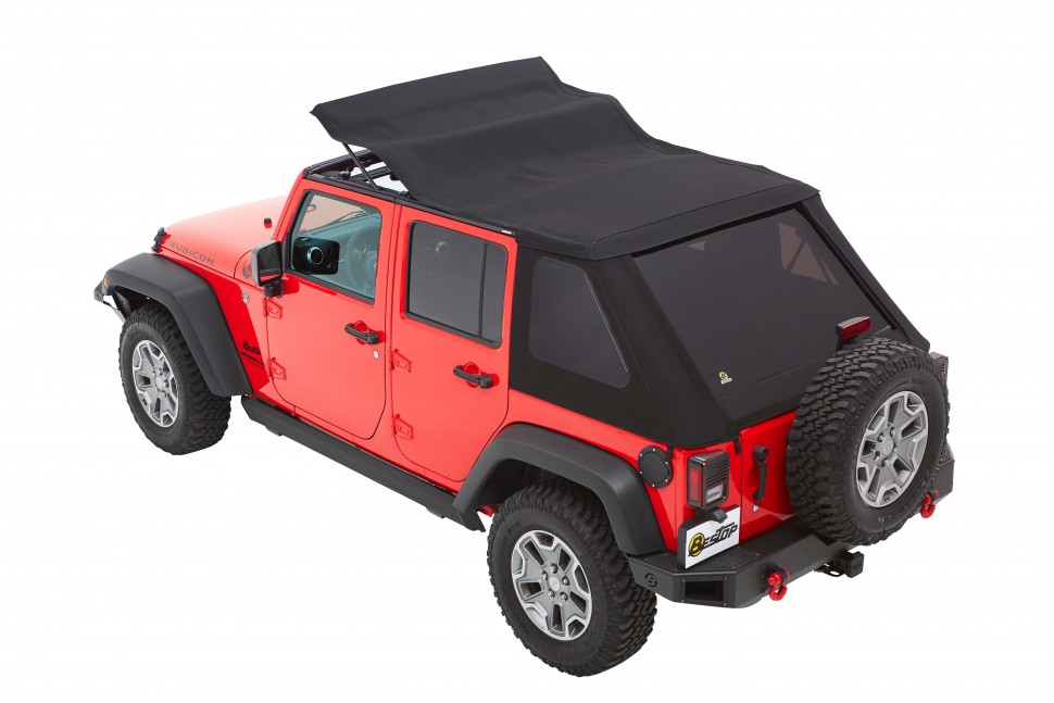 Bestop 5685317 Trektop Soft Top Jeep Wrangler JK 07-18 4 Door (Black Twill)