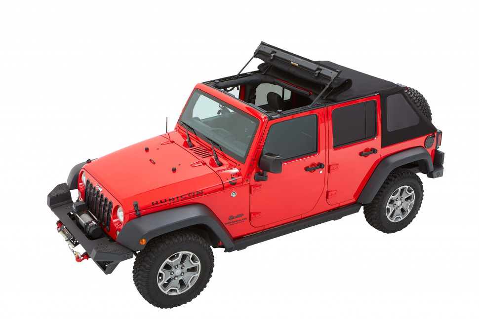 Bestop 5685317 Trektop Soft Top Jeep Wrangler JK 07-18 4 Door (Black Twill)