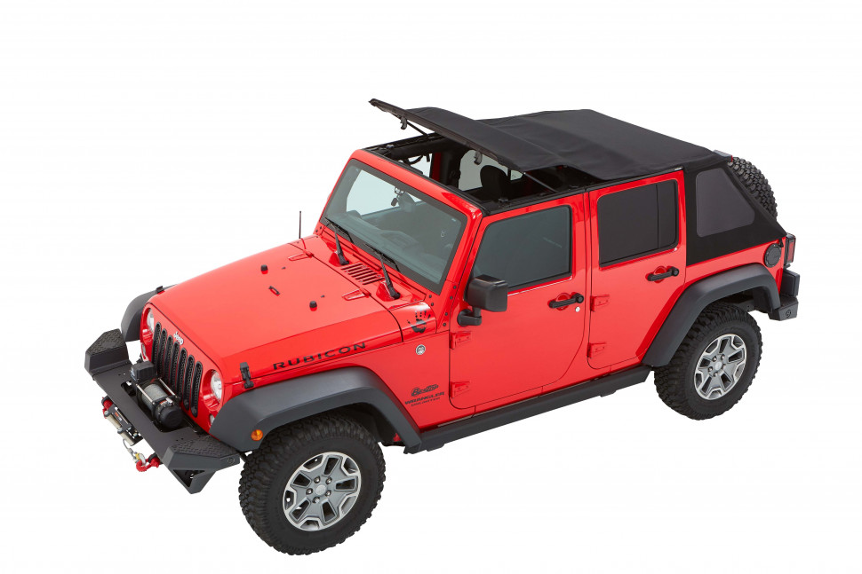 Bestop 5685317 Trektop Soft Top Jeep Wrangler JK 07-18 4 Door (Black Twill)