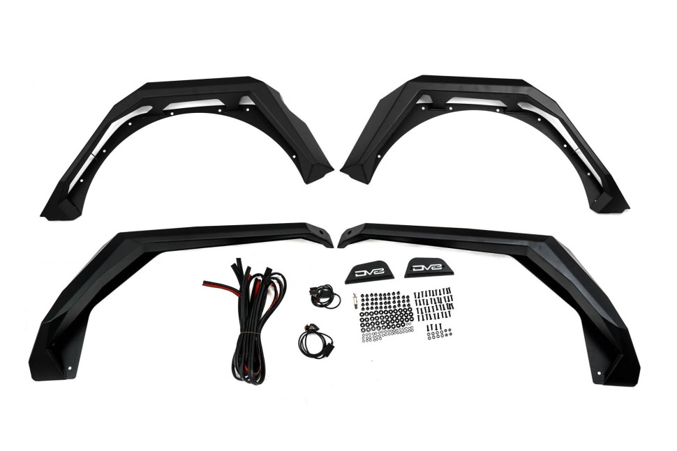 Расширители колесных арок Jeep Wrangler JL 18-25 к-кт 4 шт. Armor DV8 Offroad FDJL-09