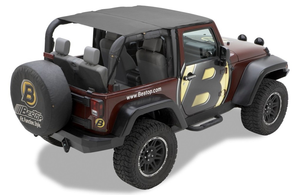 Safari Bikini Top Black Diamond Jeep Wrangler JK 10-18 2 Door Bestop 5258335