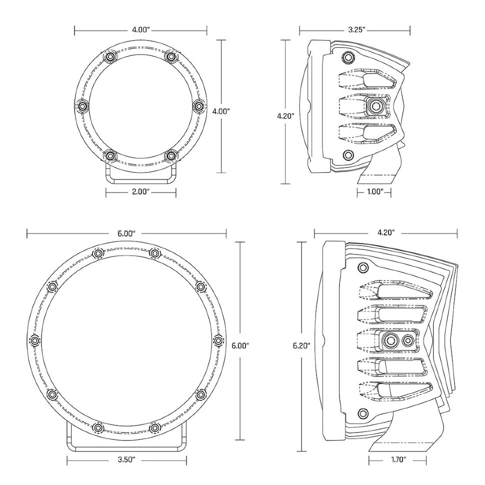 Комплект додаткових Led фар з підсвіткою 4" Spot 360-Series Rigid Industries 36115