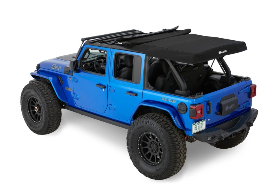 Мягкая крыша Supertop Soft Top Premium Black Twill Jeep Wrangler JL 18-26 4 Door Bestop 5472617