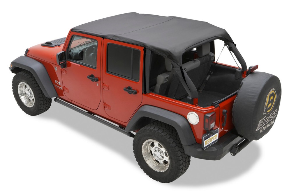 Safari Bikini Top Black Diamond Jeep Wrangler JK 10-18 4 Door Bestop 5258435
