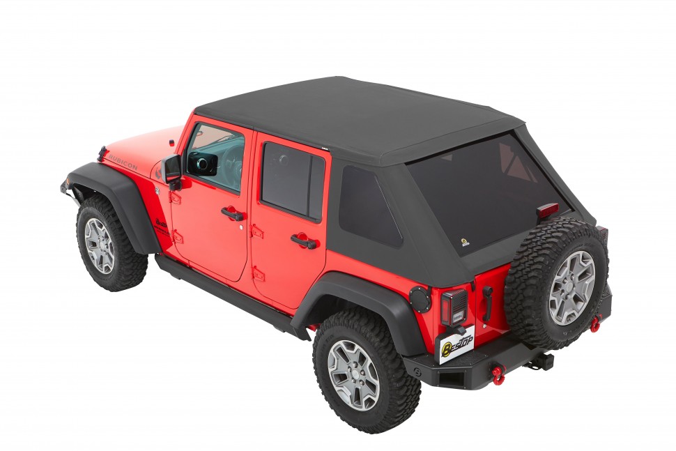 Bestop 5685370 Trektop Soft Top Jeep Wrangler JK 07-18 4 Door (Granite Grey)