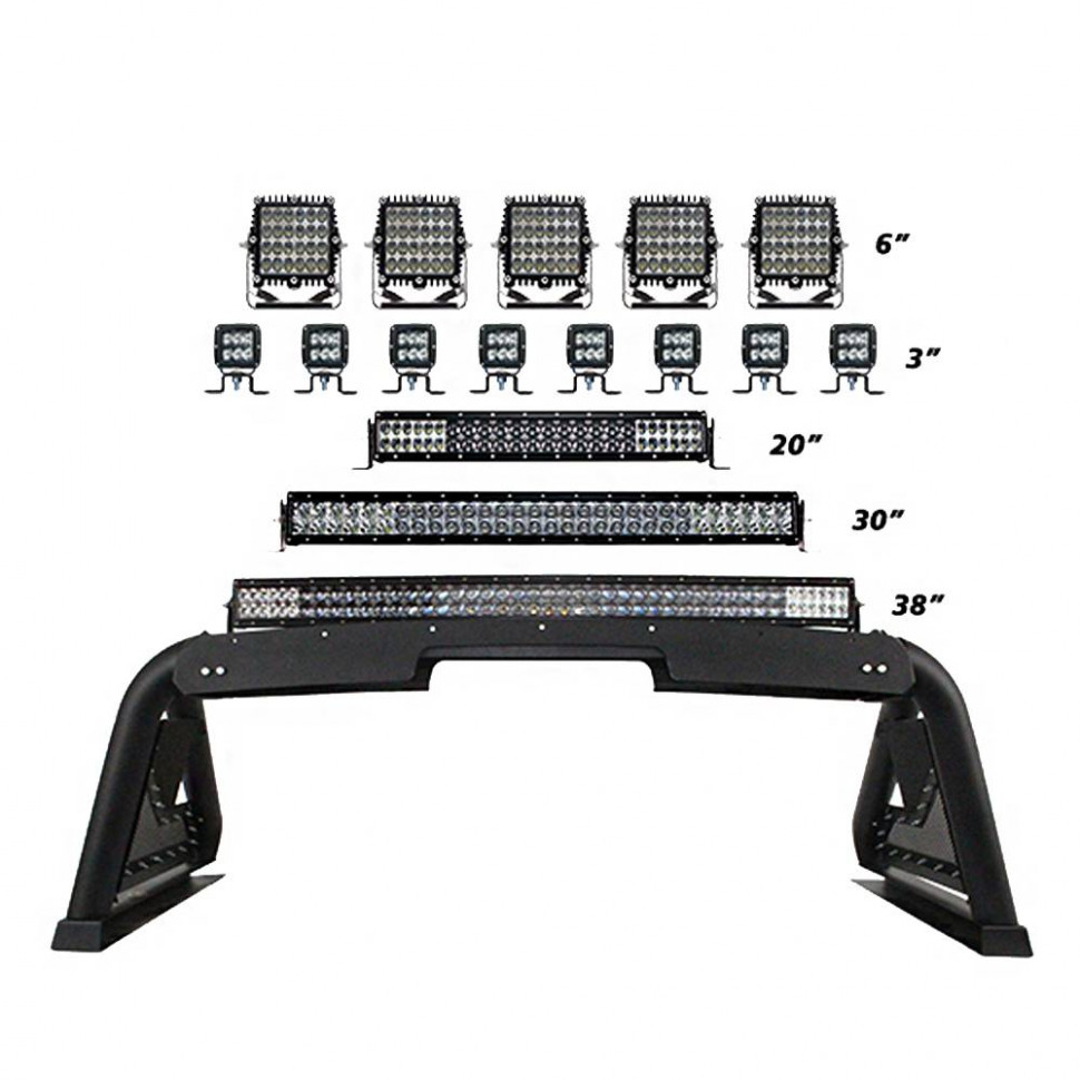 Дуги в кузов с регулируемым креплением оптики Chevrolet Colorado/GMC Canyon/Toyota Tacoma 15-23 Sport Bar 2.0 Go Rhino 915600T