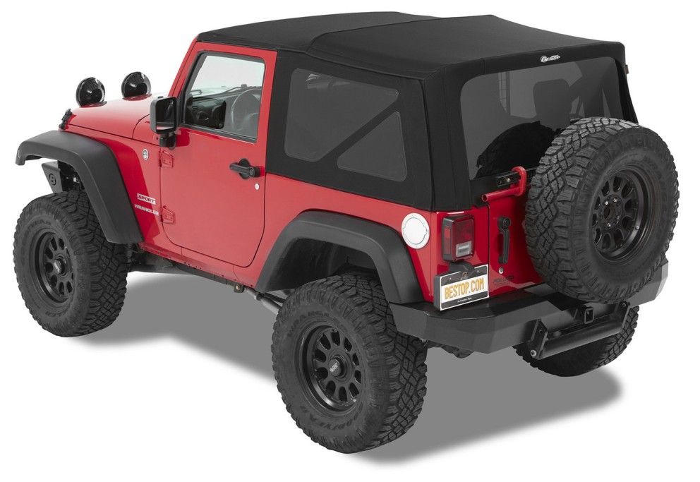 Мягкая крыша Supertop Soft Top Premium Black Twill Jeep Wrangler JK 07-18 2 Door Bestop 5482217