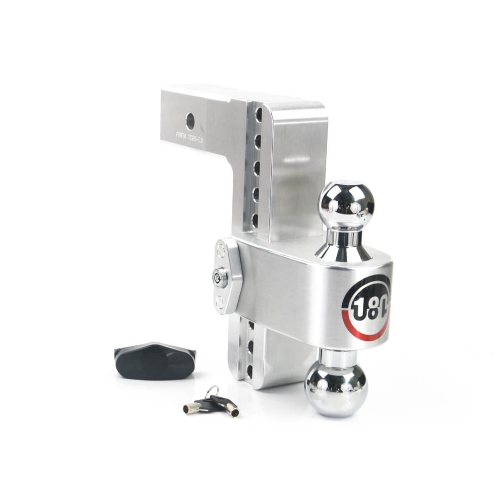 Weigh Safe CTB8-2.5 Drop Hitch 180 Adjustable 8" With 2" Shank And Chrome Plated Steel Ball