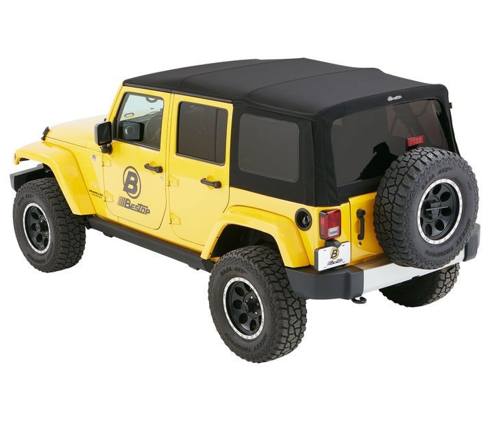 Мягкая крыша Supertop Soft Top Premium Black Twill Jeep Wrangler JK 07-18 4 Door Bestop 5482317