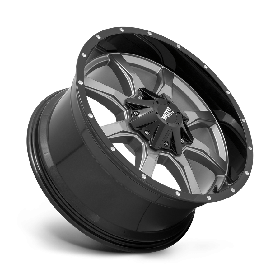 Moto Metal MO97021087424N MO970 Wheel Gloss Gray Center W/Gloss Black Lip 20x10 -24