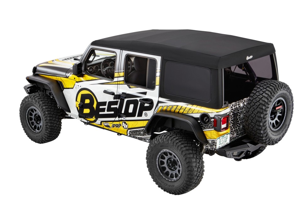 Мягкая крыша Supertop Ultra Soft Top Premium Black Twill Jeep Wrangler JL 18-26 4 Door Bestop 5472517