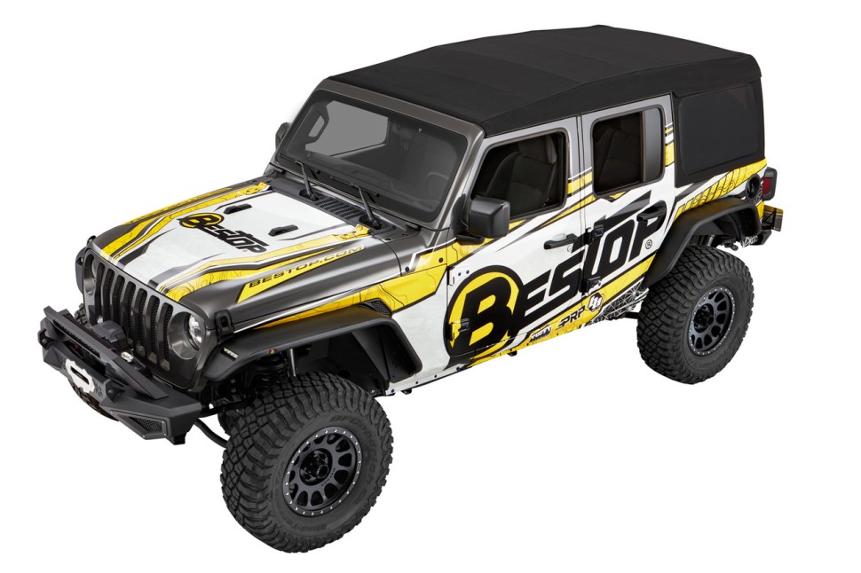 Мягкая крыша Supertop Ultra Soft Top Premium Black Twill Jeep Wrangler JL 18-26 4 Door Bestop 5472517
