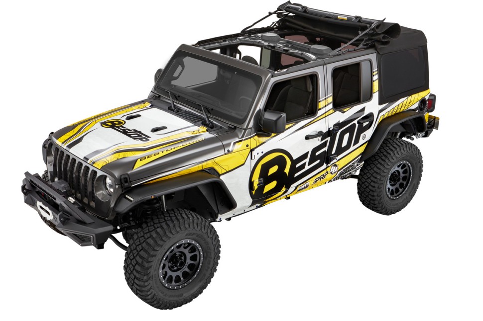 Мягкая крыша Supertop Ultra Soft Top Premium Black Twill Jeep Wrangler JL 18-26 4 Door Bestop 5472517