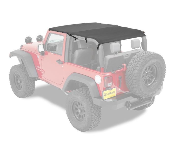 Cable Style Bikini Top Black Diamond Jeep Wrangler JK 10-18 2 Door Bestop 5259335