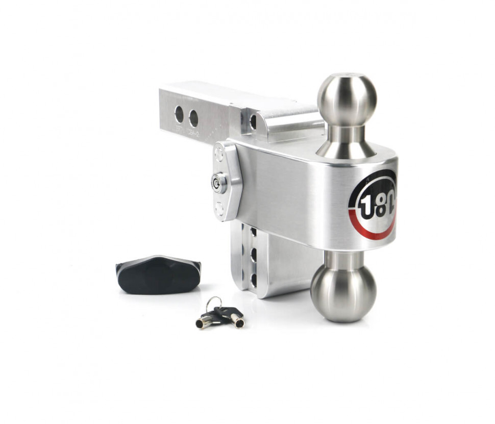 Weigh Safe LTB4-2 Drop Hitch 180 Adjustable 4" With 2" Shank And Stainless Steel Ball