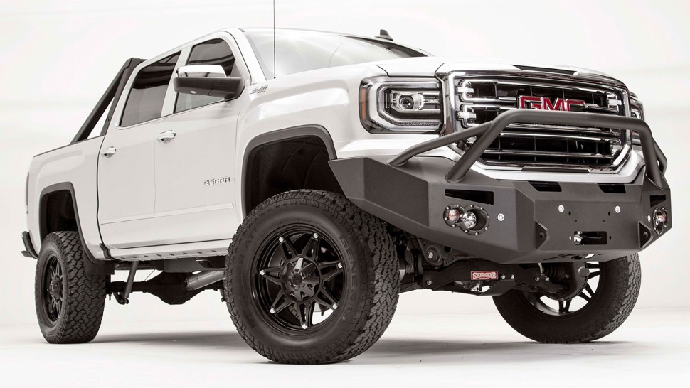 Передній бампер Premium з центральною дугою GMC Sierra 1500 14-15 Fab Fours GS14-F3152-1