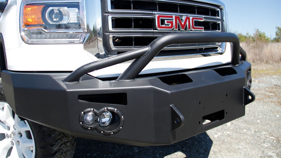 Передній бампер Premium з центральною дугою GMC Sierra 1500 14-15 Fab Fours GS14-F3152-1