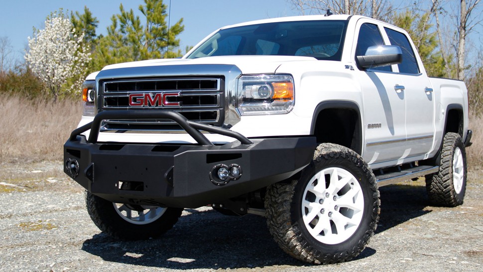 Передній бампер Premium з центральною дугою GMC Sierra 1500 14-15 Fab Fours GS14-F3152-1