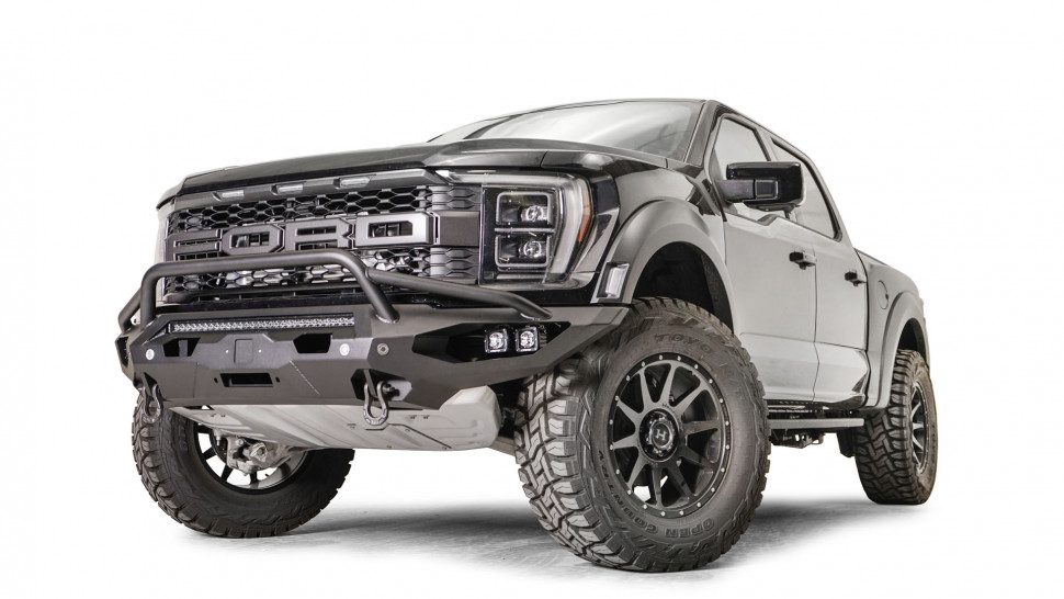 Передний бампер с центральной дугой Matrix Ford F-150 Raptor 21-22 Fab Fours FR21-X5352-1