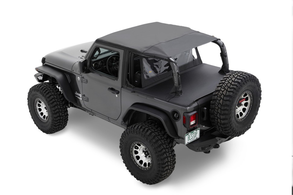 Cable Style Bikini Top Black Diamond Jeep Wrangler JL 18-23 2 Door Bestop 5260735