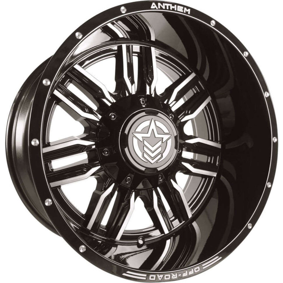 Anthem Off-Road A755202064047D Equalizer Wheel Gloss Black W/Gray Tinted Milled Spoke Edges 20x12 -44