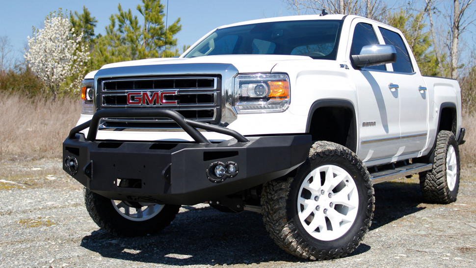Передній бампер Premium з центральною дугою GMC Sierra 1500 14-15 Fab Fours GS14-H3152-1