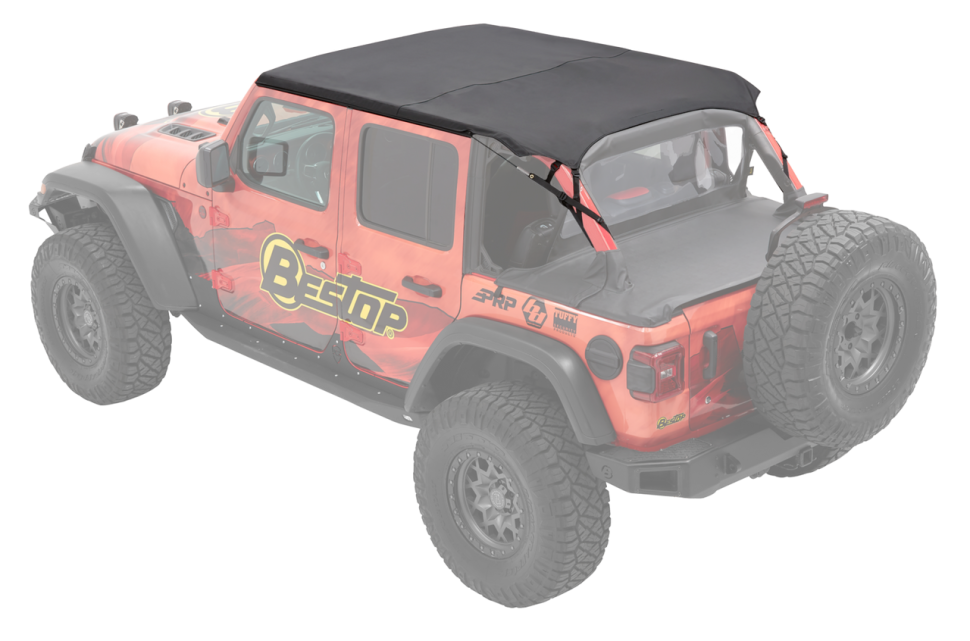 Cable Style Bikini Top Black Diamond Jeep Wrangler JL 18-26 4 Door Bestop 5261335
