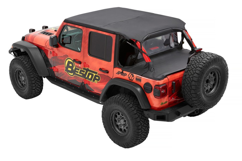Cable Style Bikini Top Black Diamond Jeep Wrangler JL 18-26 4 Door Bestop 5261335