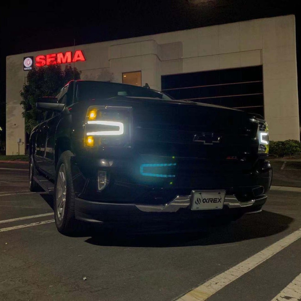 Комплект передних Led фар Chevrolet Silverado 1500 16-18 LUXX-Series AlphaRex 880234