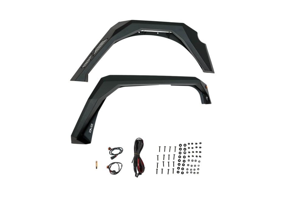 DV8 Offroad FDJK-09 Armor Fender Flares Set 4 PC Jeep Wrangler JK 07-18