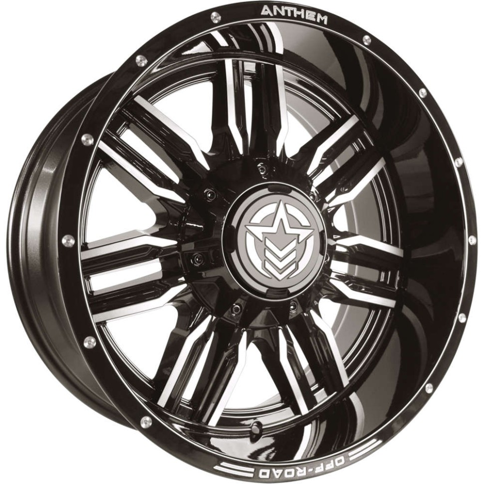Anthem Off-Road A755201057045D Equalizer Wheel Gloss Black W/Gray Tinted Milled Spoke Edges 20x10 -24