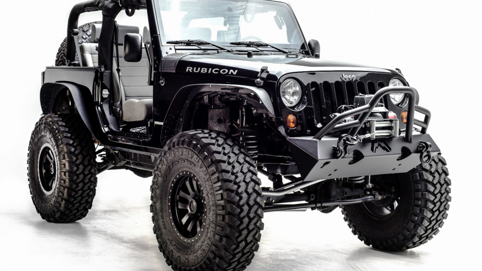 Fab Fours JK07-B1854-1 Hardcore Stubby Bumper With Pre-Runner Guard Jeep Wrangler JK 07-18