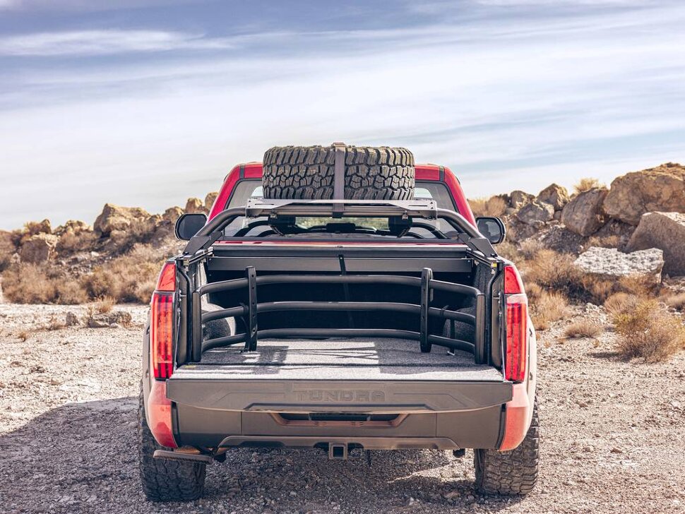 AMP Research 75329-01A BedStep Retractable Flip Down Bumper Step Toyota Tundra 22-25